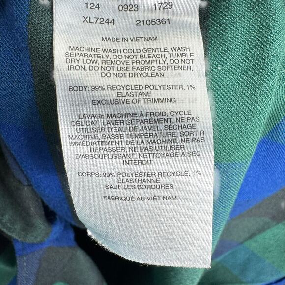 Columbia Green Blue Striped Long Sleeve Collared Flannel Button Up Shirt Mens XL - Picture 6 of 6